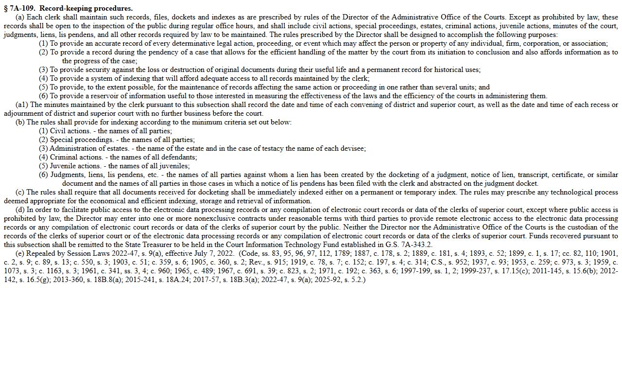 Orange County Clerk of Superior Court court record inspection statute