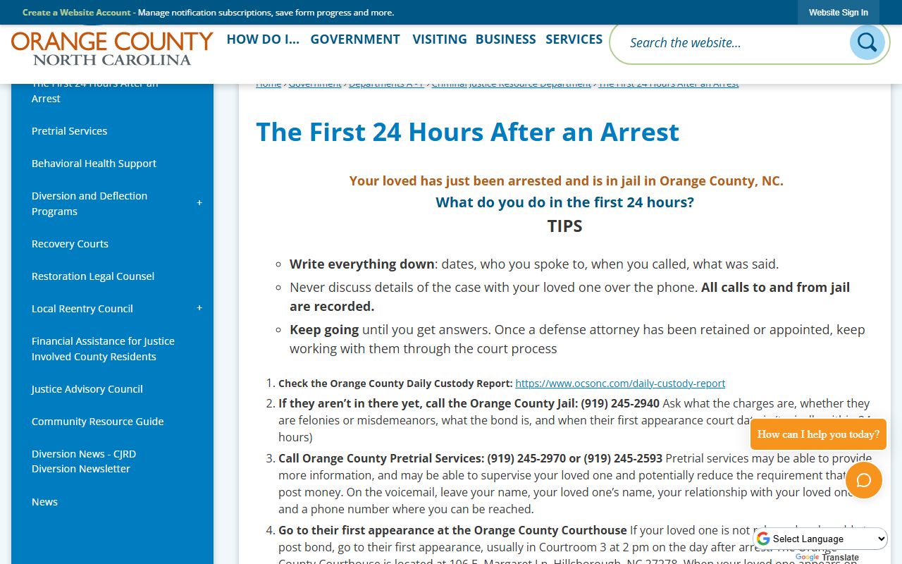 Orange County arrest records first 24 hours after arrest guide