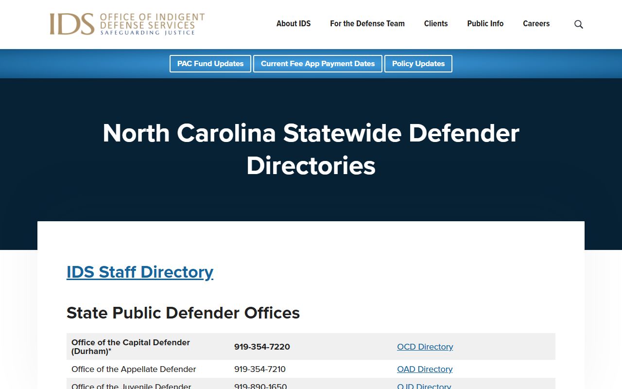 Orange County arrest records North Carolina defender directory