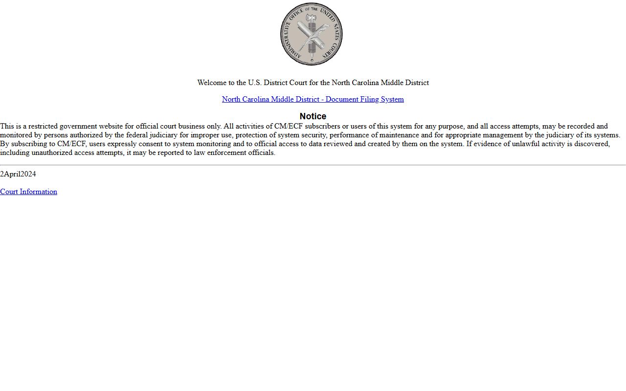 Orange County court dockets Middle District CM ECF login