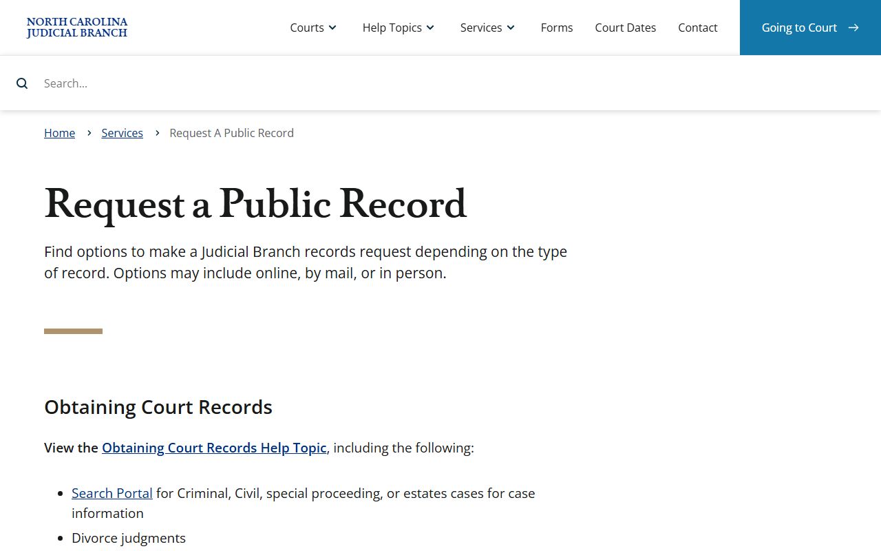 Orange County court records Judicial Branch public record request service