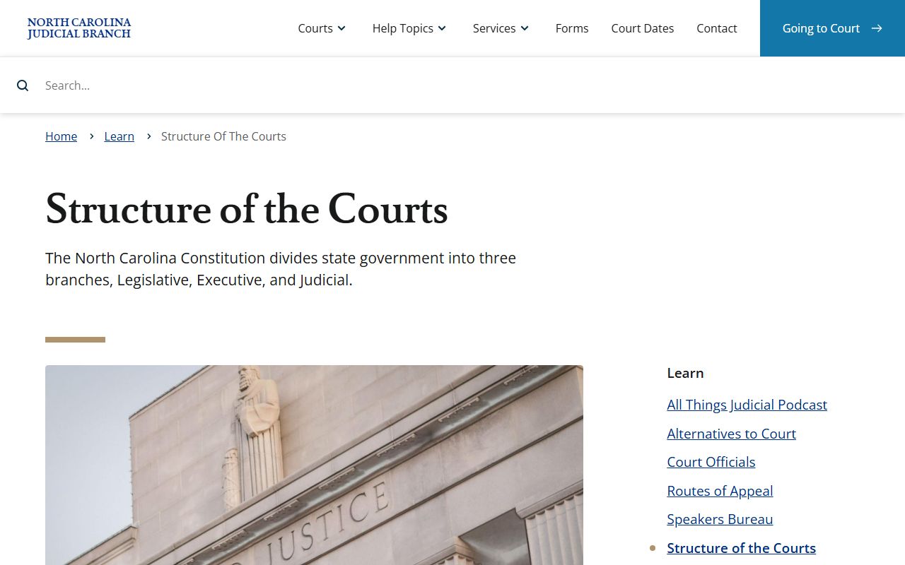 Orange County District Court North Carolina court structure