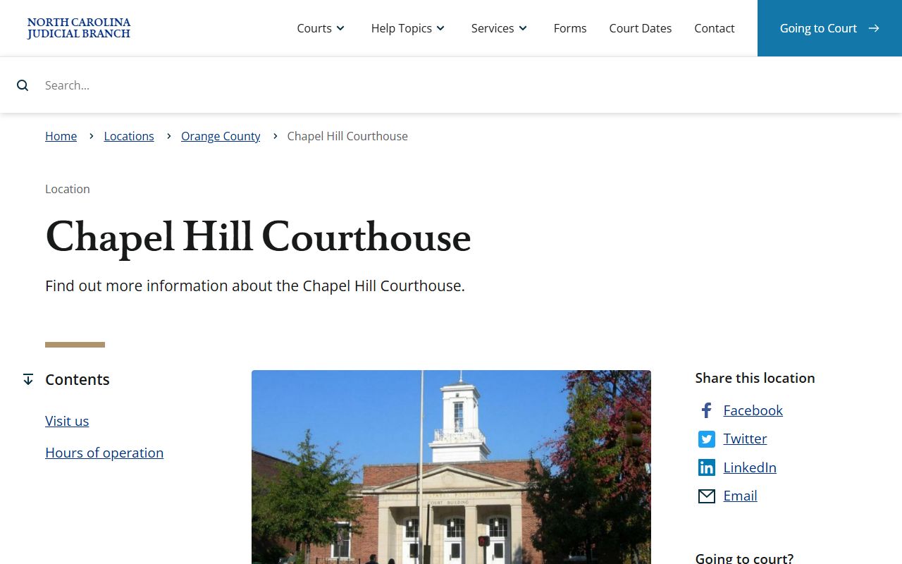 Orange County court records Chapel Hill courthouse location
