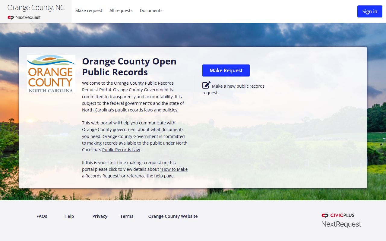 Orange County court records public request portal