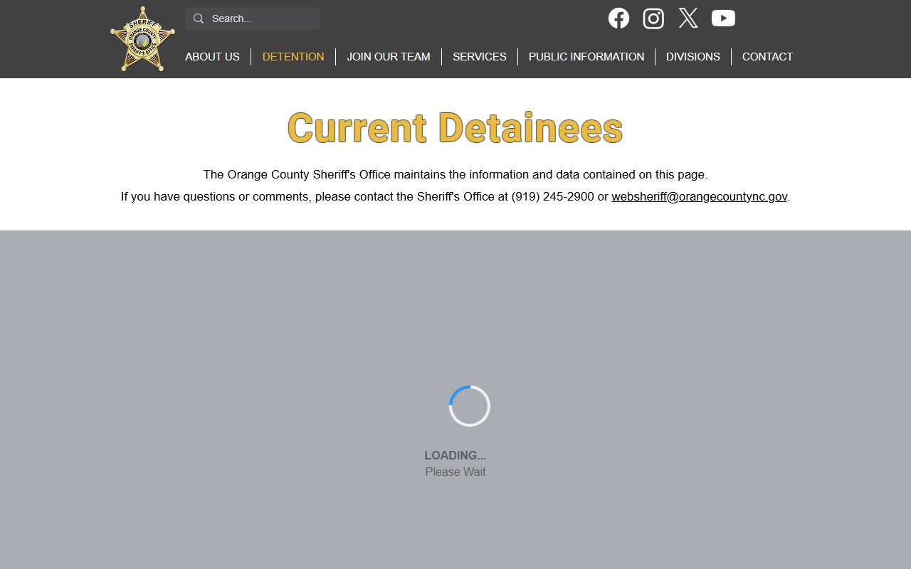 Orange County inmate records current detainees source page