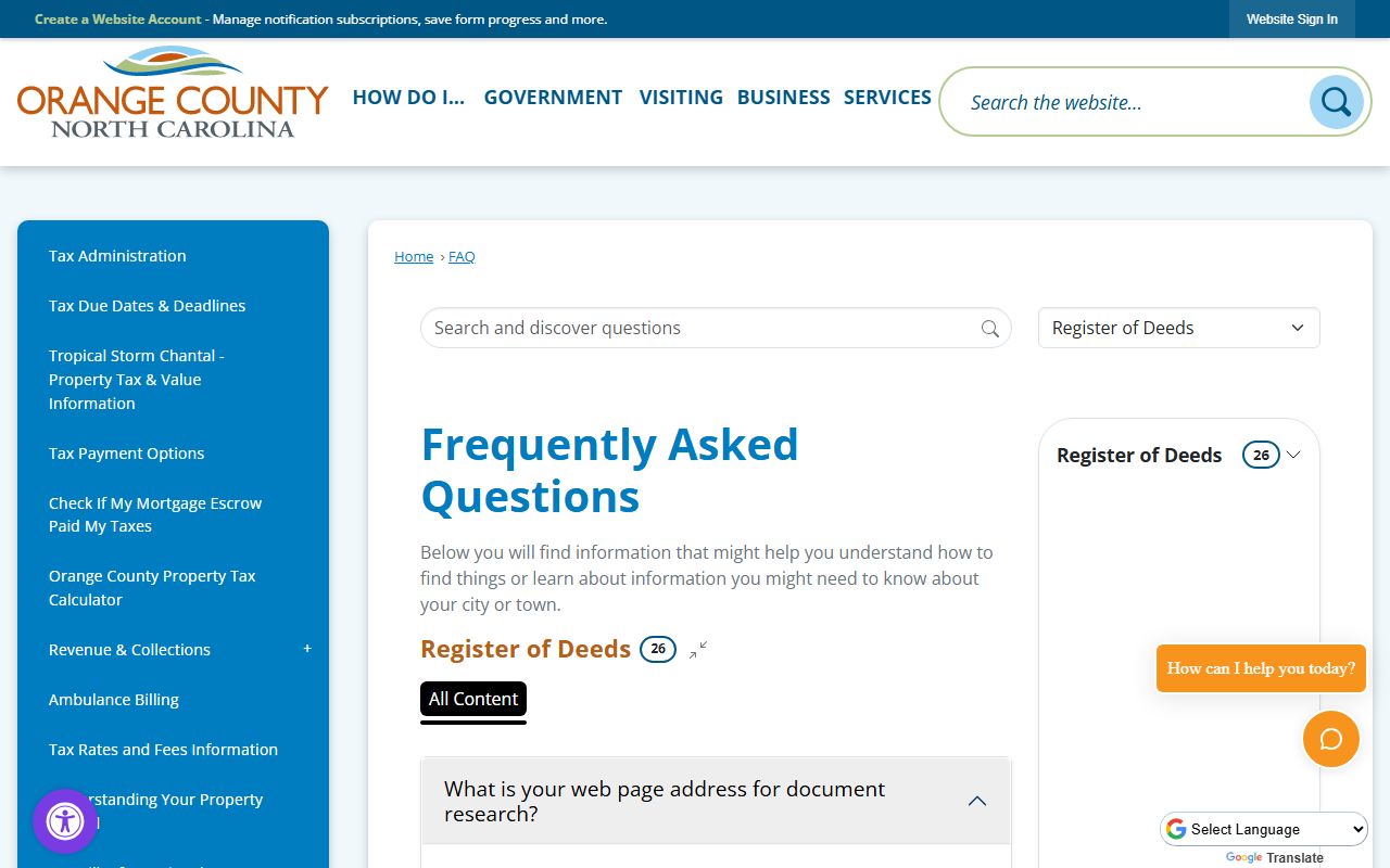 Orange County marriage records Register of Deeds FAQ