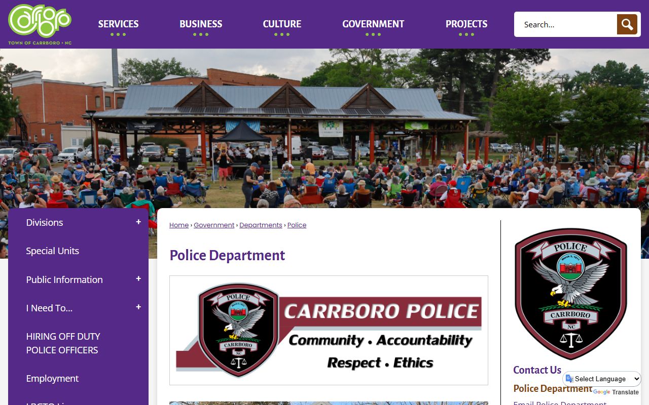 Orange County warrant records Carrboro Police source page